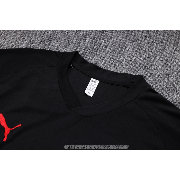 Chandal del AC Milan 22-23 Manga Corta Negro - Pantalon Corto